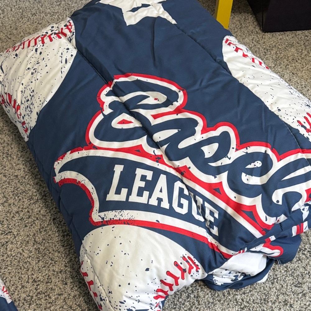 League Navy and White Comforter